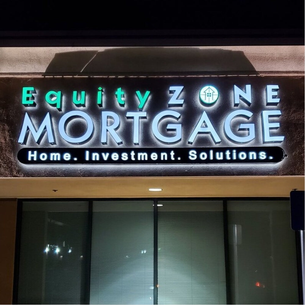 Equity Zone Mortgage 3D Frontlit And Backlit Channel Letter Led Light Sign