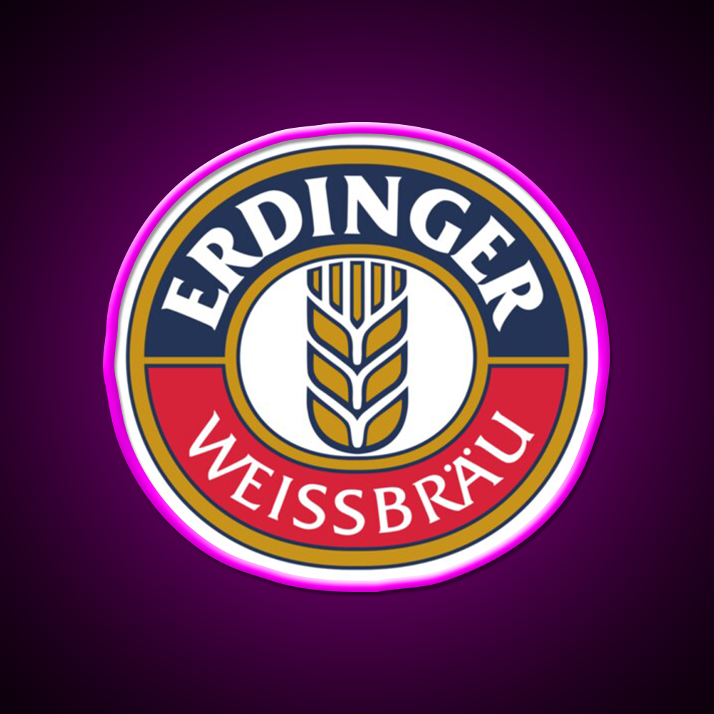 Erdinger Weissbrau Beer Bar Decor Led Neon Sign Rgb Color - Neon sign mounted on wall in room
