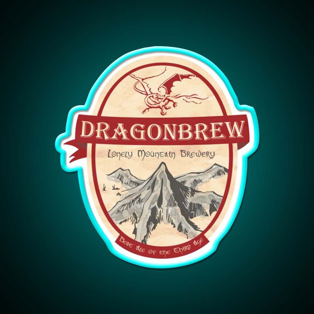 Erebor Dragonbrew Beer Bar Decor Led Neon Sign Rgb Color - Size and dimension reference