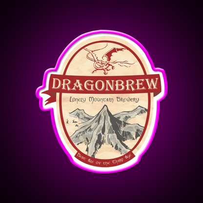 Erebor Dragonbrew Beer Bar Decor Led Neon Sign Rgb Color - Neon sign mounted on wall in room