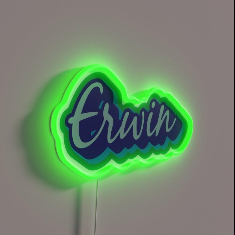 Erwin In Blue And Green Rgb Led Neon Sign - Shineneon