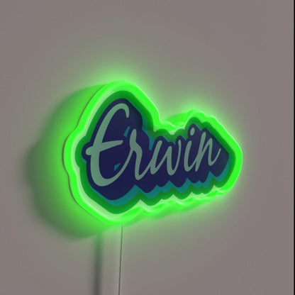 Erwin In Blue And Green Rgb Led Neon Sign - Shineneon