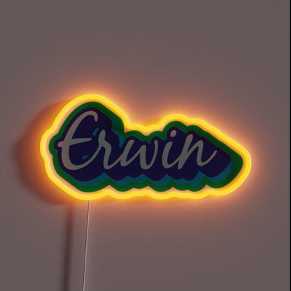 Erwin In Blue And Green Rgb Led Neon Sign - Shineneon