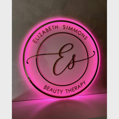 Es Elizabeth Simmons Beauty Therapy Acrylic Business Logo Sign - Shineneon