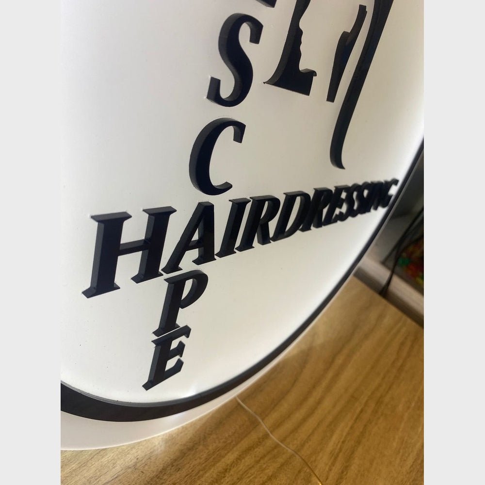 Escape Hairdressing Acrylic Business Logo Sign - Shineneon