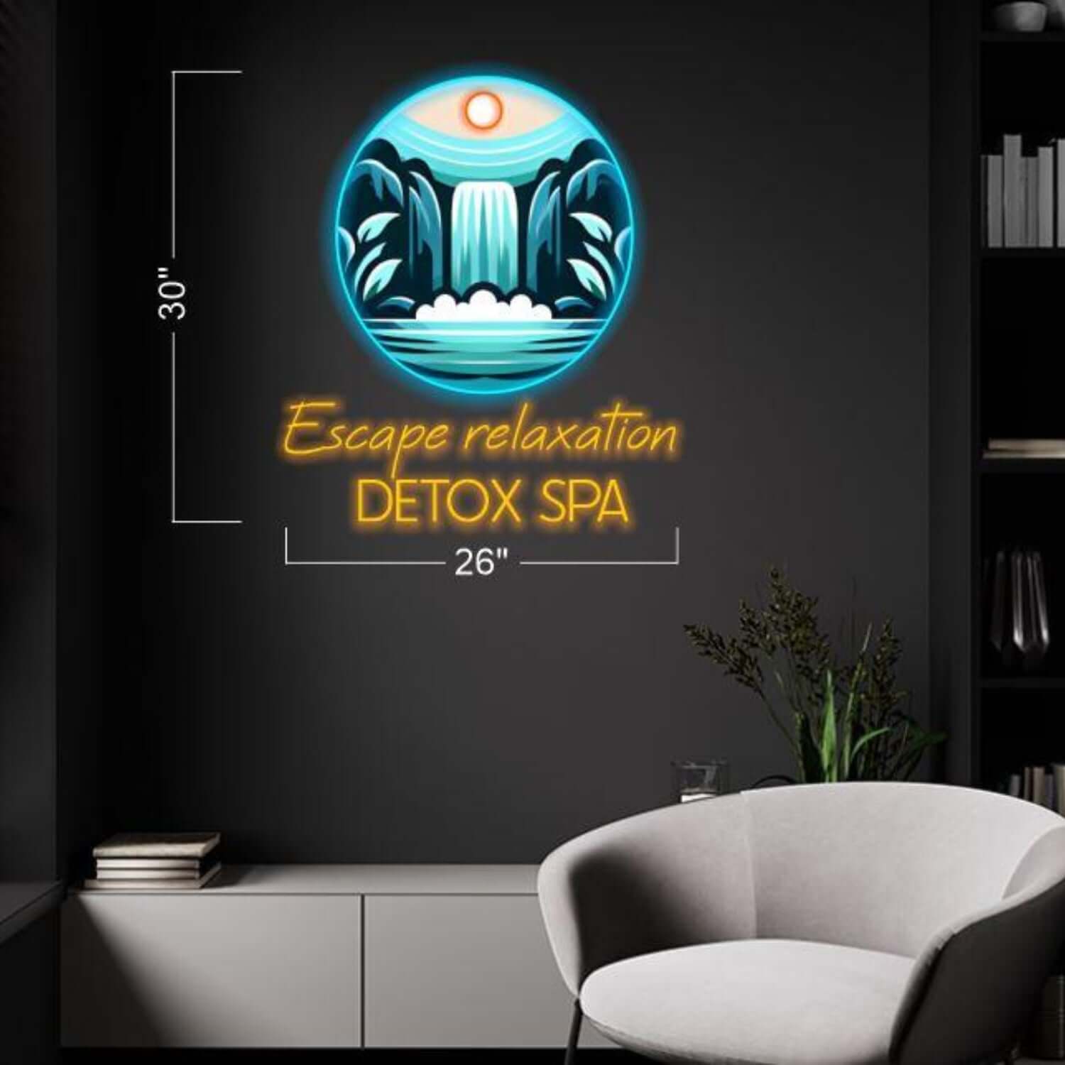 Escape Relaxation Detox Spa Blue-Orange Led Neon Sign For Spa Décor | Shineneon
