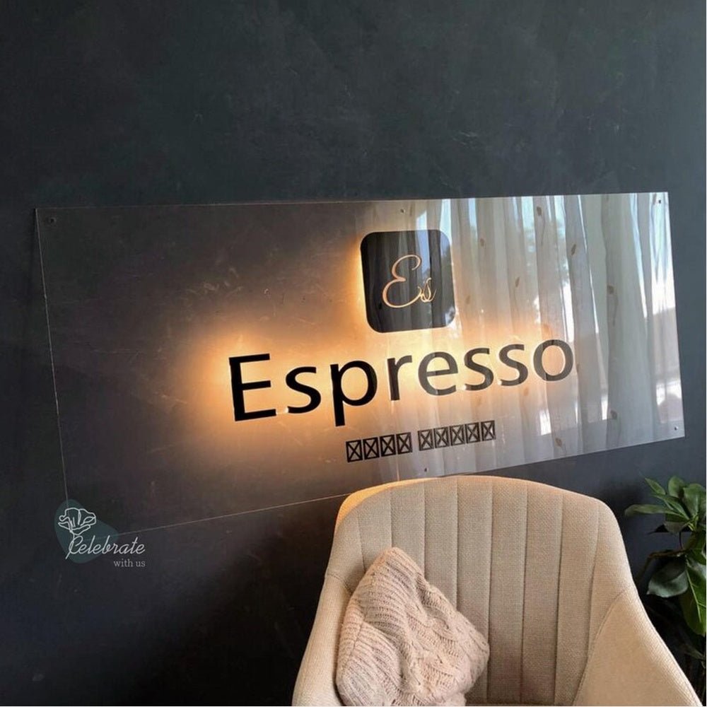 Espresso Acrylic Business Logo Sign - Shineneon