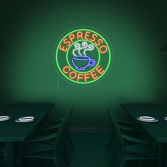 Espresso Coffee Cafe Led Neon Sign For Coffee Shop