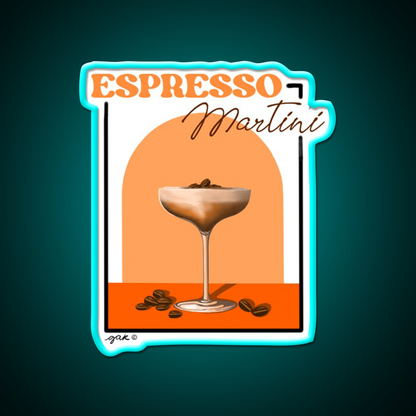 Espresso Martini Cocktail Bar Decor Led Neon Sign Drink Lounge Art Rgb Color - Size and dimension reference