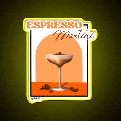 Espresso Martini Cocktail Bar Decor Led Neon Sign Drink Lounge Art Rgb Color - Custom LED neon sign front view