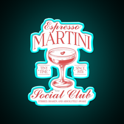 Espresso Martini Cocktail Bar Decor Led Neon Sign Drink Wall Art Rgb Color - Size and dimension reference