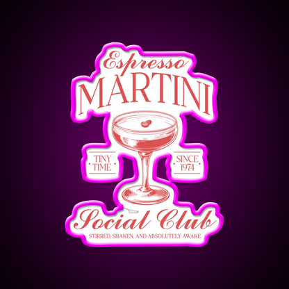 Espresso Martini Cocktail Bar Decor Led Neon Sign Drink Wall Art Rgb Color - Neon sign mounted on wall in room