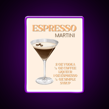 Espresso Martini Cocktail Bar Decor Led Neon Sign For Cocktail Lovers Rgb Color - Shineneon