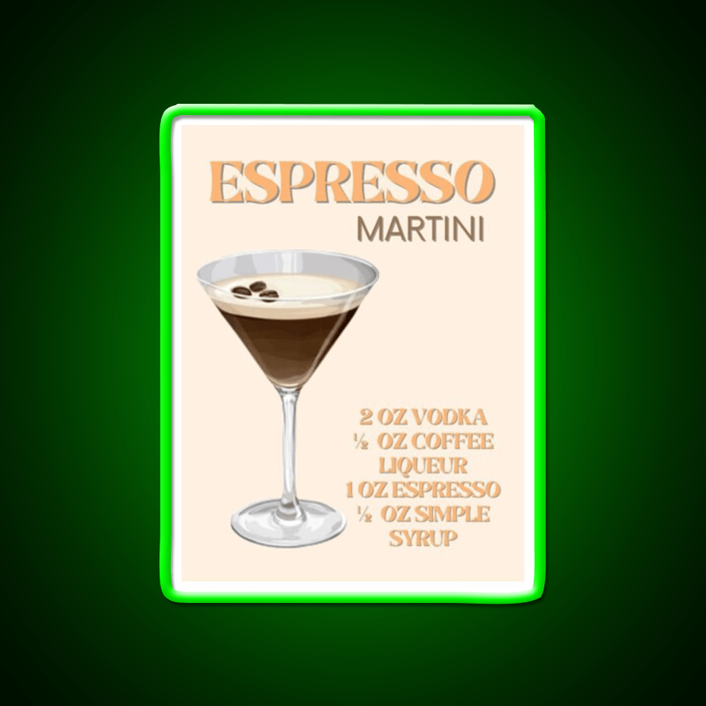 Espresso Martini Cocktail Bar Decor Led Neon Sign For Cocktail Lovers Rgb Color - Shineneon