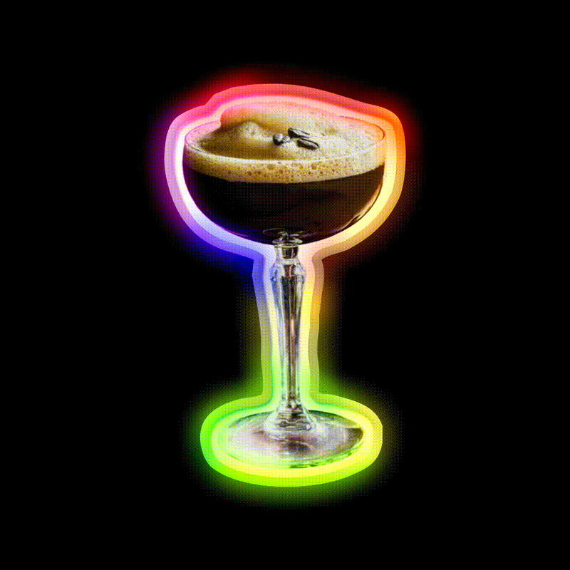 Espresso Martini Cocktail Bar Decor Led Neon Sign Rgb Color - LED neon sign close-up detail