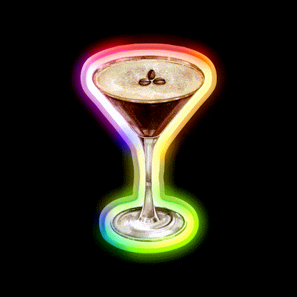 Espresso Martini Cocktail Bar Decor Led Neon Sign Neon Party Sign Rgb Color - LED neon sign close-up detail