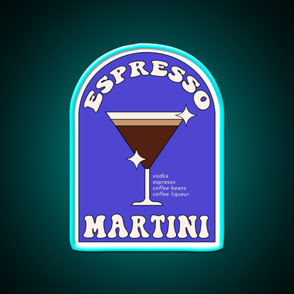 Espresso Martini Cocktail Bar Decor Led Neon Sign Wall Art For Bar Rgb Color - Size and dimension reference