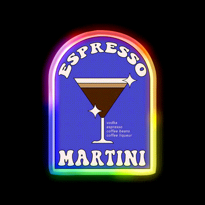 Espresso Martini Cocktail Bar Decor Led Neon Sign Wall Art For Bar Rgb Color - LED neon sign close-up detail