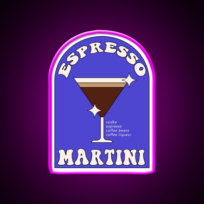 Espresso Martini Cocktail Bar Decor Led Neon Sign Wall Art For Bar Rgb Color - Neon sign mounted on wall in room