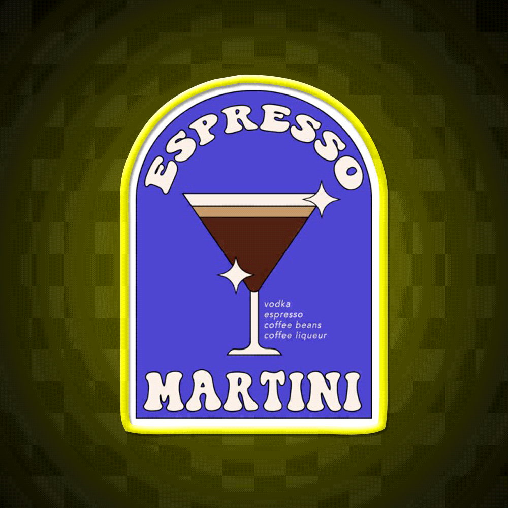 Espresso Martini Cocktail Bar Decor Led Neon Sign Wall Art For Bar Rgb Color - Custom LED neon sign front view