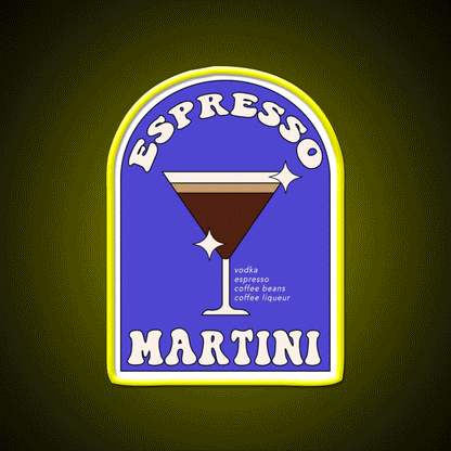Espresso Martini Cocktail Bar Decor Led Neon Sign Wall Art For Bar Rgb Color - Custom LED neon sign front view