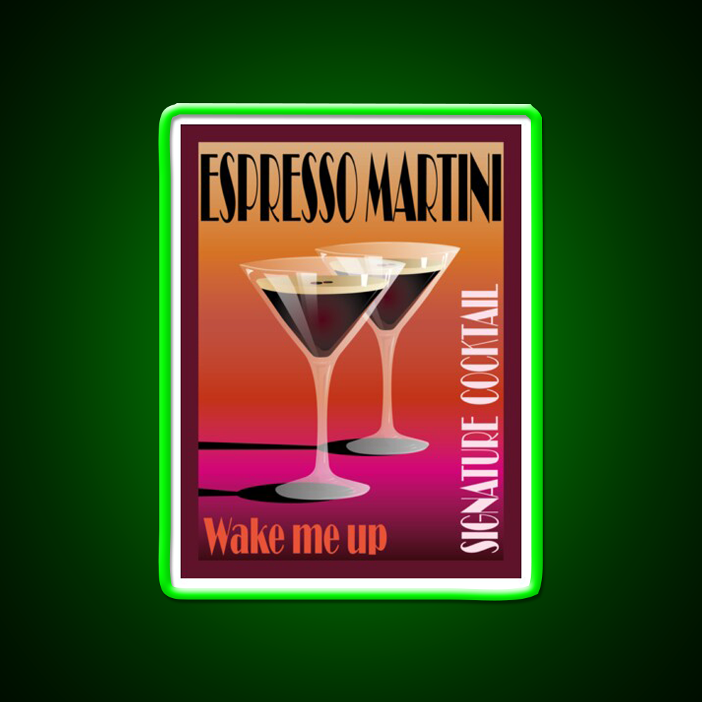 Espresso Martini Cocktail Illustration Cocktail Bar Decor Led Neon Sign Rgb Color - LED neon sign view 8