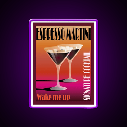 Espresso Martini Cocktail Illustration Cocktail Bar Decor Led Neon Sign Rgb Color - Shineneon