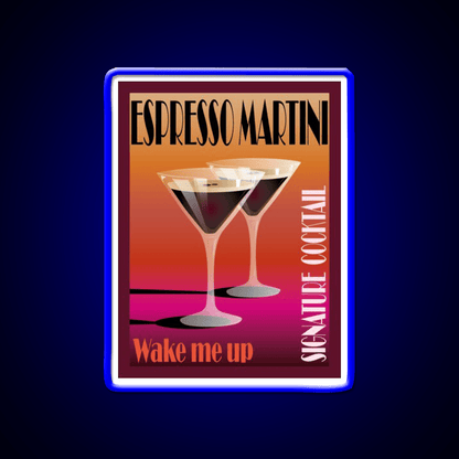Espresso Martini Cocktail Illustration Cocktail Bar Decor Led Neon Sign Rgb Color - Shineneon