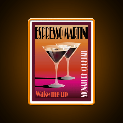 Espresso Martini Cocktail Illustration Cocktail Bar Decor Led Neon Sign Rgb Color - Shineneon