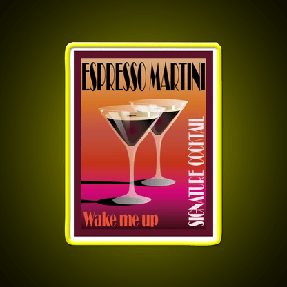 Espresso Martini Cocktail Illustration Cocktail Bar Decor Led Neon Sign Rgb Color - Shineneon