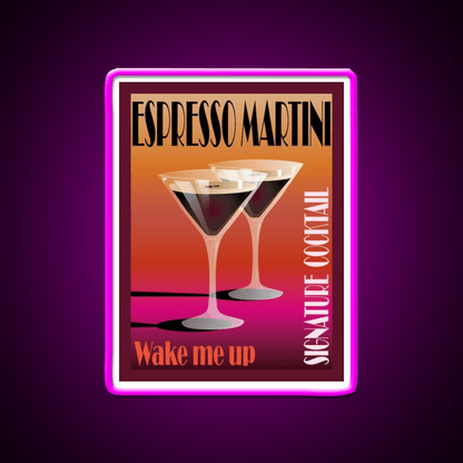 Espresso Martini Cocktail Illustration Cocktail Bar Decor Led Neon Sign Rgb Color - Shineneon