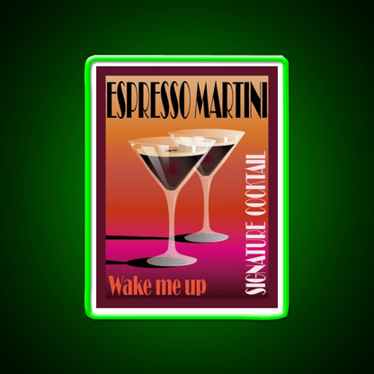 Espresso Martini Cocktail Illustration Cocktail Bar Decor Led Neon Sign Rgb Color - Shineneon