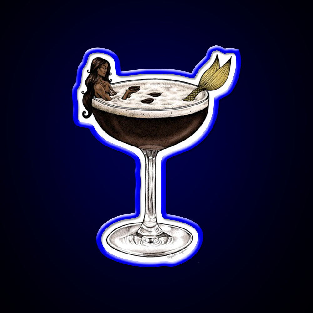 Espresso Martini Cocktail Mermaid Cocktail Bar Decor Led Neon Sign Rgb Color - LED neon sign view 5
