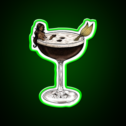 Espresso Martini Cocktail Mermaid Cocktail Bar Decor Led Neon Sign Rgb Color - LED neon sign view 8