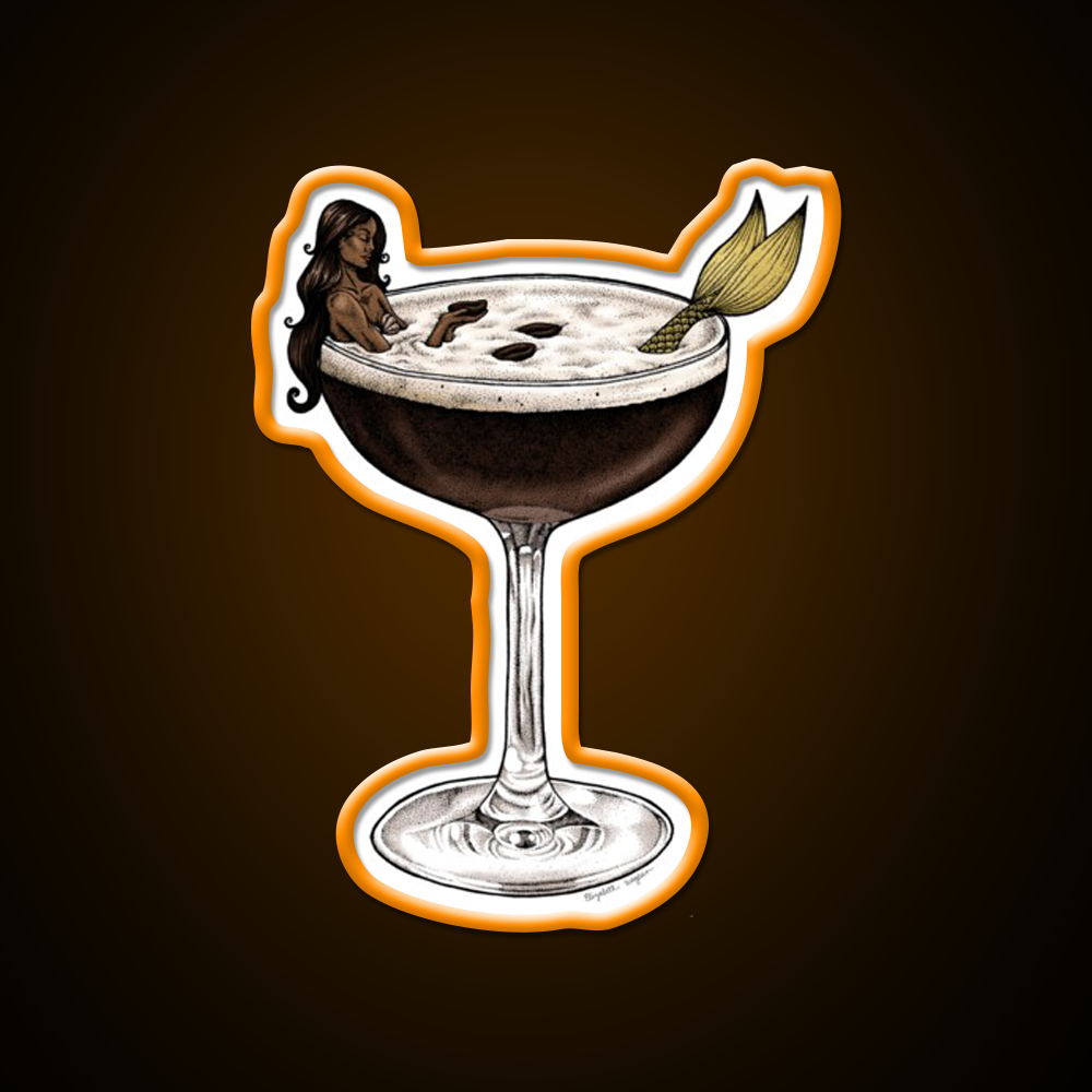 Espresso Martini Cocktail Mermaid Cocktail Bar Decor Led Neon Sign Rgb Color - LED neon sign view 6