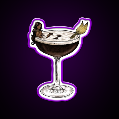 Espresso Martini Cocktail Mermaid Cocktail Bar Decor Led Neon Sign Rgb Color - LED neon sign view 9