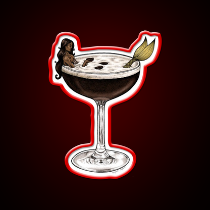 Espresso Martini Cocktail Mermaid Cocktail Bar Decor Led Neon Sign Rgb Color - LED neon sign view 10
