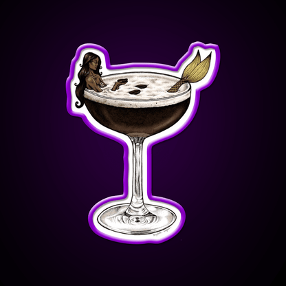 Espresso Martini Cocktail Mermaid Cocktail Bar Decor Led Neon Sign Rgb Color - Shineneon
