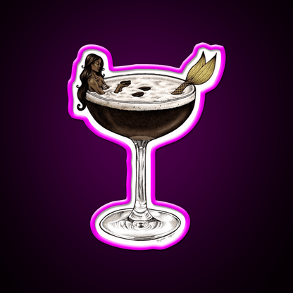 Espresso Martini Cocktail Mermaid Cocktail Bar Decor Led Neon Sign Rgb Color - Shineneon