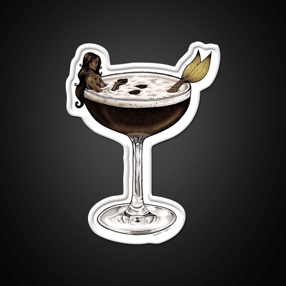 Espresso Martini Cocktail Mermaid Cocktail Bar Decor Led Neon Sign Rgb Color - Shineneon
