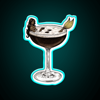 Espresso Martini Cocktail Mermaid Cocktail Bar Decor Led Neon Sign Rgb Color - Shineneon