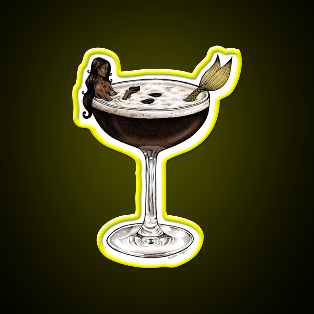 Espresso Martini Cocktail Mermaid Cocktail Bar Decor Led Neon Sign Rgb Color - LED neon sign view 7