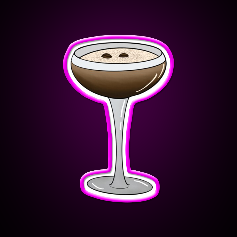 Espresso Martini Glass Cocktail Bar Decor Led Neon Sign Rgb Color - Neon sign mounted on wall in room