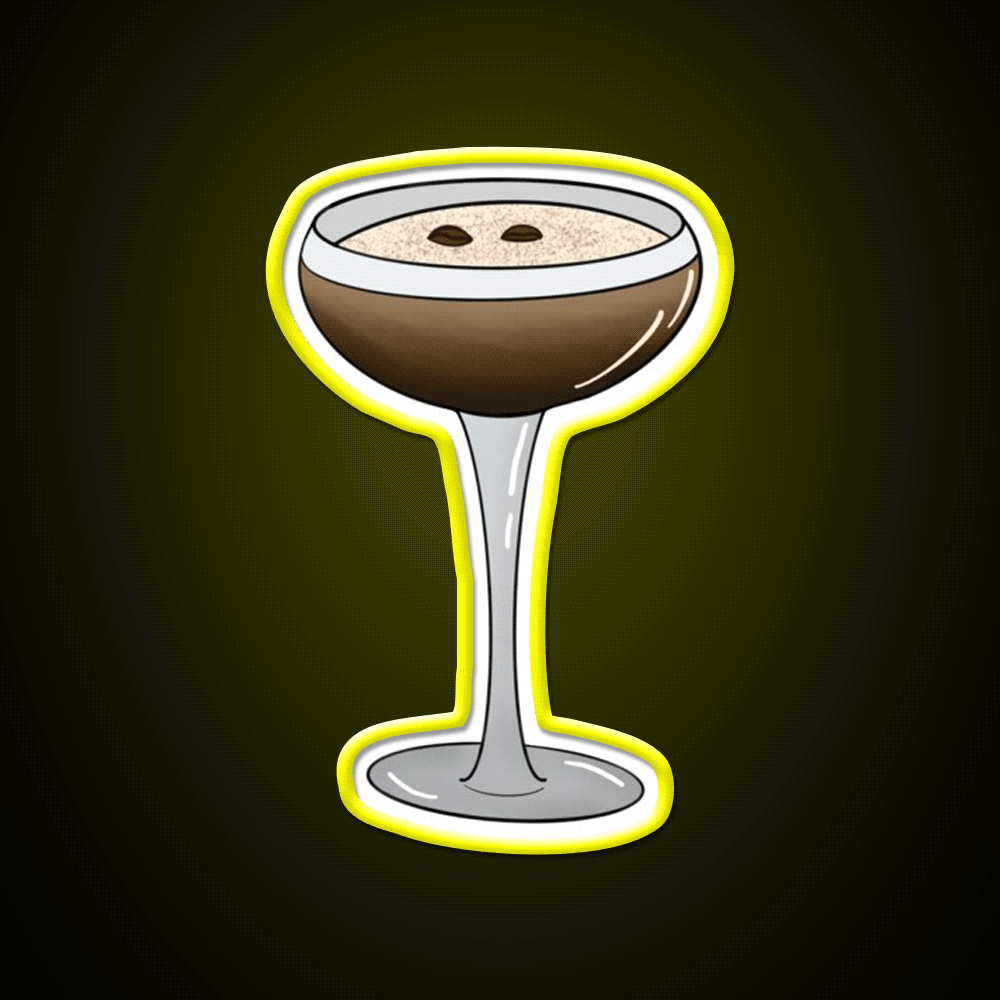 Espresso Martini Glass Cocktail Bar Decor Led Neon Sign Rgb Color - Custom LED neon sign front view