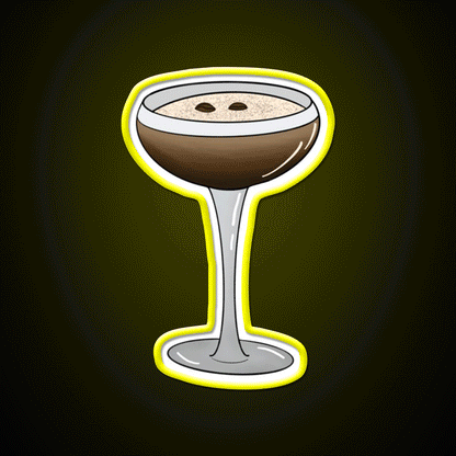 Espresso Martini Glass Cocktail Bar Decor Led Neon Sign Rgb Color - Custom LED neon sign front view