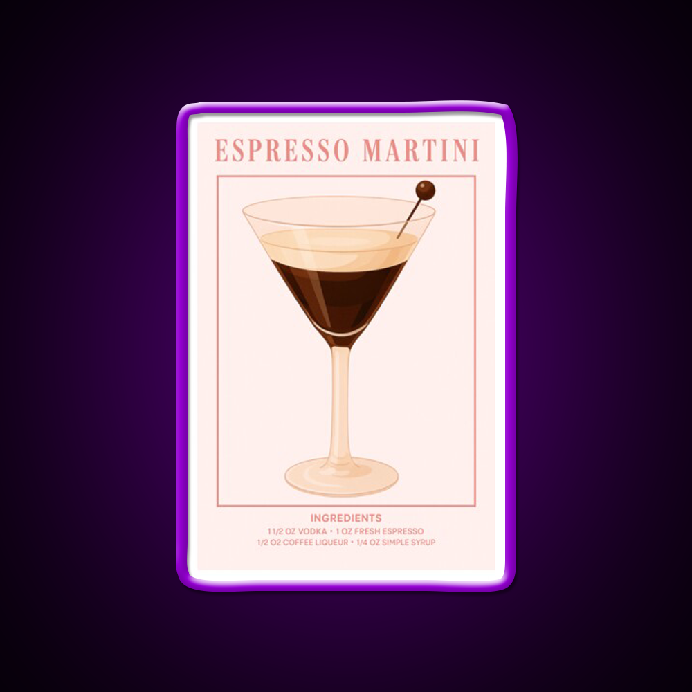 Espresso Martini Pink Cocktail Bar Decor Led Neon Sign Rgb Color - LED neon sign view 9