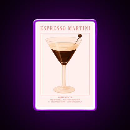 Espresso Martini Pink Cocktail Bar Decor Led Neon Sign Rgb Color - LED neon sign view 9