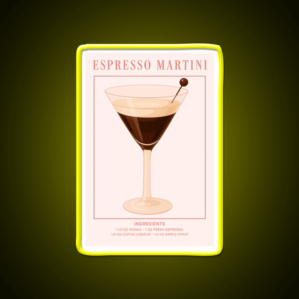 Espresso Martini Pink Cocktail Bar Decor Led Neon Sign Rgb Color - Shineneon