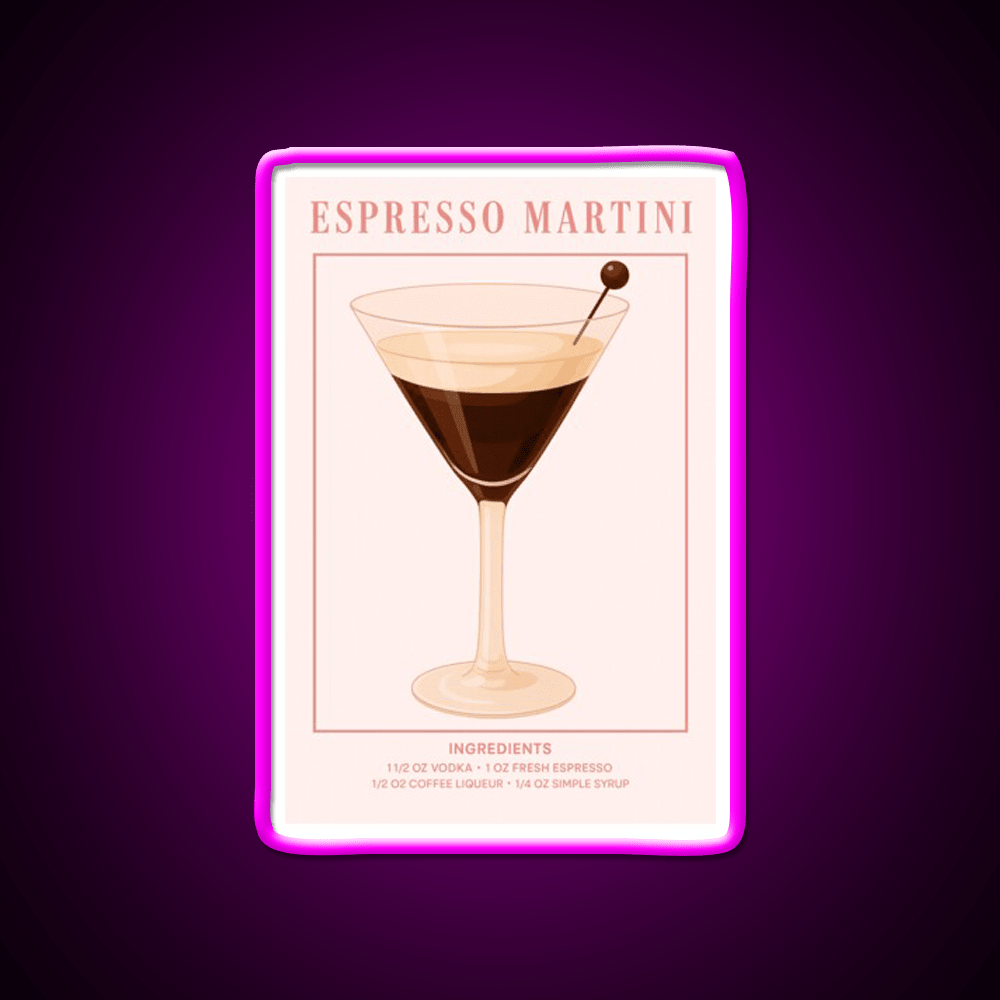 Espresso Martini Pink Cocktail Bar Decor Led Neon Sign Rgb Color - Shineneon
