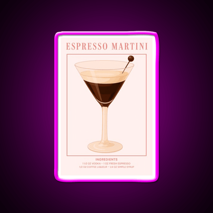 Espresso Martini Pink Cocktail Bar Decor Led Neon Sign Rgb Color - Shineneon